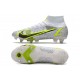 Nike Mercurial Superfly VIII Elite DF SG AC Bianco Nero Metallic Argento Volt