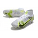 Nike Mercurial Superfly VIII Elite DF SG AC Bianco Nero Metallic Argento Volt