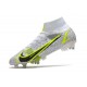 Nike Mercurial Superfly VIII Elite DF SG AC Bianco Nero Metallic Argento Volt