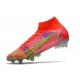 Nike Mercurial Superfly VIII Elite DF SG AC Cremisi Vivace Argento Metallico