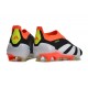 adidas Predator 24 Elite Laceless FG Nero Core Bianco Rosso Solare