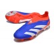 adidas Predator 24 Elite Laceless FG Blu Bianco Rosso