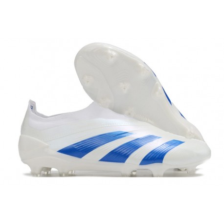 adidas Predator 24 Elite Laceless FG Bianco Blu