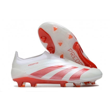 adidas Predator 24 Elite Laceless FG Bianco Rosso