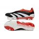 adidas Predator 24 Elite Laceless FG Nero Core Bianco Rosso Solare