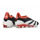 adidas Predator 24 Elite Laceless FG Nero Core Bianco Rosso Solare