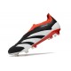 adidas Predator 24 Elite Laceless FG Nero Core Bianco Rosso Solare