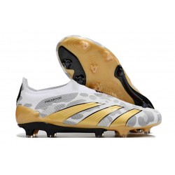 adidas Predator 24 Elite Laceless FG Oro Bianco Grigio