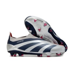 adidas Predator 24 Elite Laceless FG Argento Nero Rosso