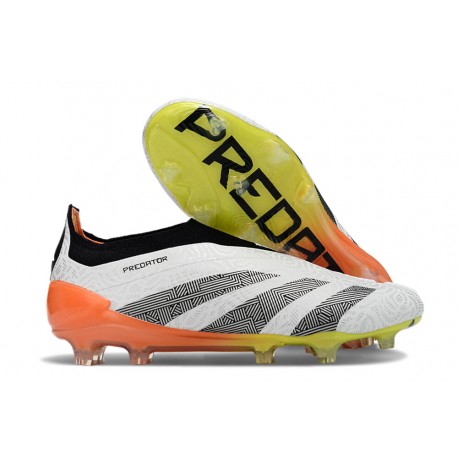 adidas Predator 24 Elite Laceless FG Bianco Nero Arancione