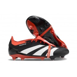 Adidas Predator Foldover Tongue Elite FG Nero Core Bianco Rosso Solare