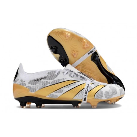 Adidas Predator Foldover Tongue Elite FG Bianco Nero Core Oro Met