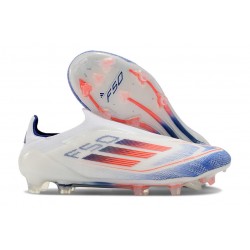 adidas F50 Elite Senza Lacci FG Nuovo Ftwr Bianco Rosso Solare Blu Lucido