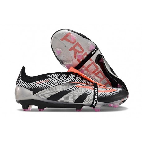 Adidas Predator Foldover Tongue Elite FG Nero Argento Rosso