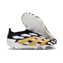 adidas Predator 24 Elite Laceless FG Nero Bianco Oro