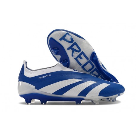 adidas Predator 24 Elite Laceless FG Blu Bianco