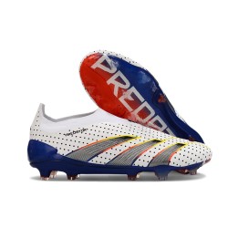 adidas Predator 24 Elite Laceless FG Bianco Grigio Rosso Blu