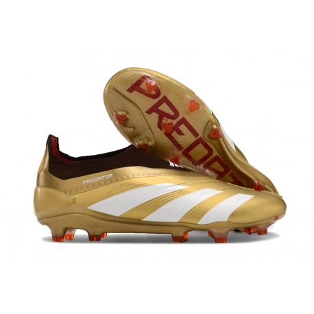 adidas Predator 24 Elite Laceless FG Oro Bianco Rosso