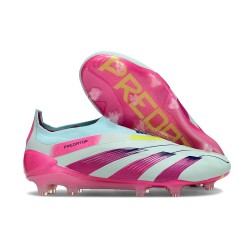 adidas Predator 24 Elite Laceless FG Almost Blu Lucid Rosa Semi Giallo Solare