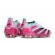 adidas Predator 24 Elite Laceless FG Almost Blu Lucid Rosa Semi Giallo Solare