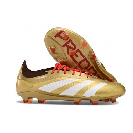 Scarpa adidas Predator 24 Elite FG Oro Bianco Rosso