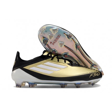 Scarpe da Calcio adidas F50 Elite FG Oro Met Nero Bianco