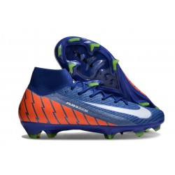 Scarpe Nike Mercurial Superfly 10 Elite FG Blu Arancio Bianco