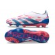 adidas Predator 24 Elite Laceless FG Ftwr Bianco Solar Blu Solar Rosa