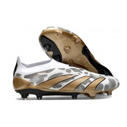 adidas Predator 24 Elite Laceless FG Oro Metallizzato Bianco Grigio