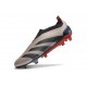 adidas Predator 24 Elite Laceless FG Platin Met Nero Aurora Carbone