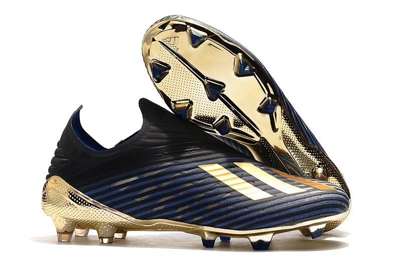 adidas X 19 FG Nuovo Scarpa da Calcio Nero Oro Blu